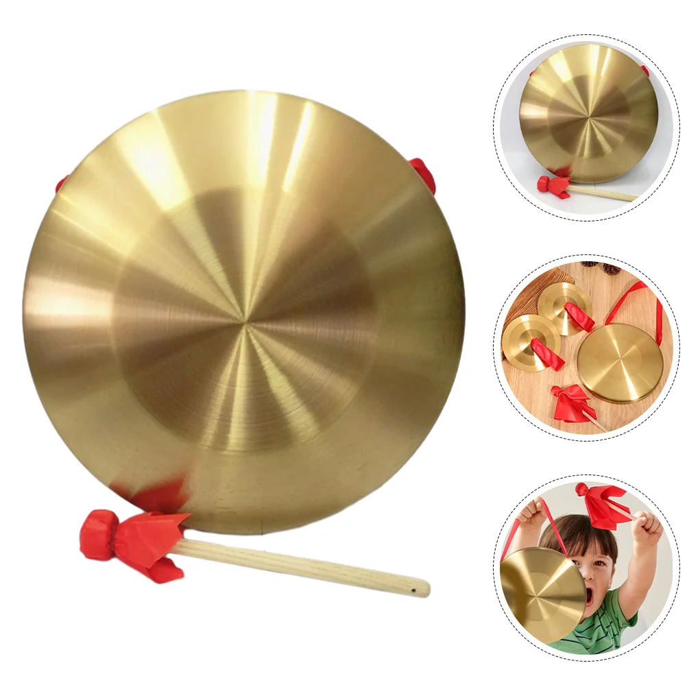 

Copper Gong Drum Mini Percussion Stick Mallet Traditional Chinese Musical Instruments Brass Alloy Pure Small Decor
