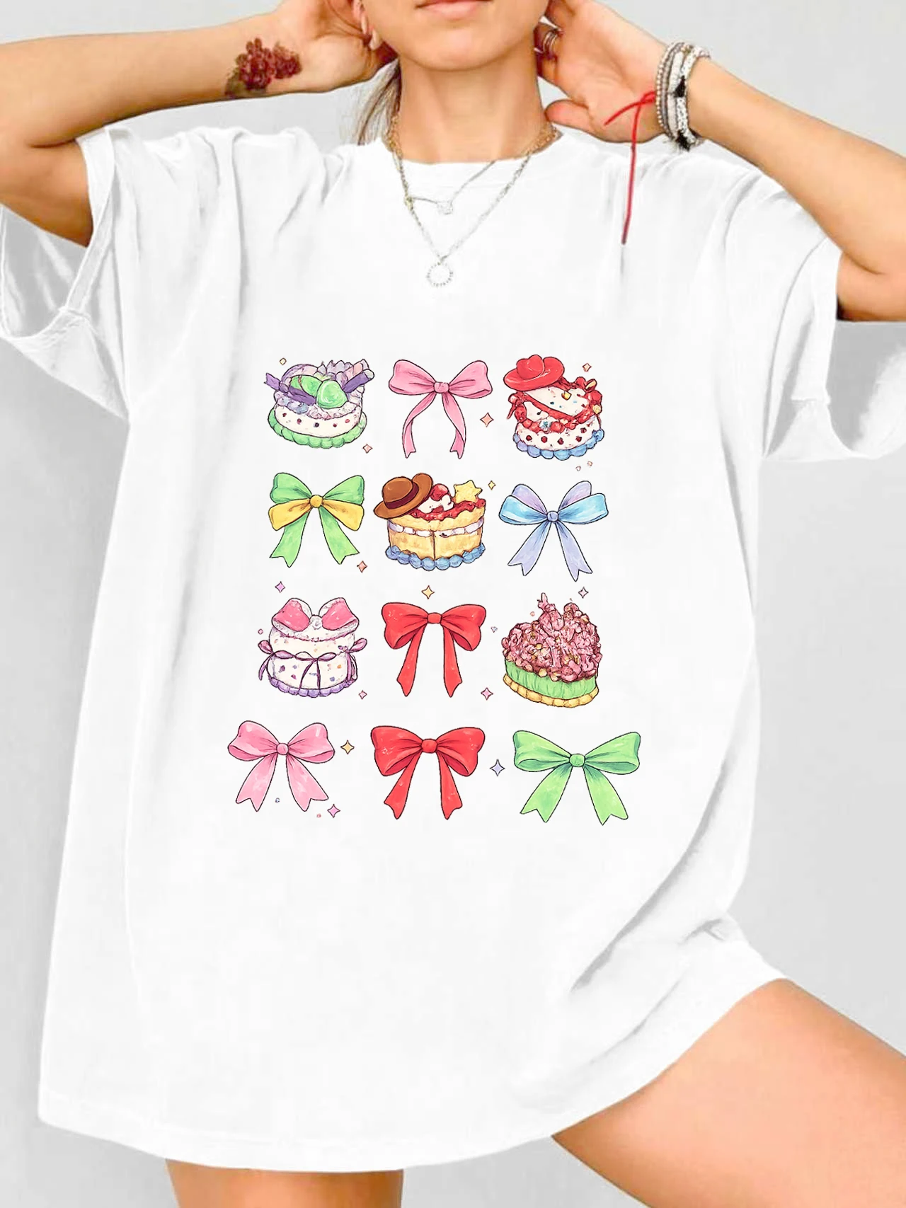 

【WDS03221】Женская футболка больших размеров с круглым вырезом, короткими рукавами, эластичными рукавами-полурукавами и модными принтами.