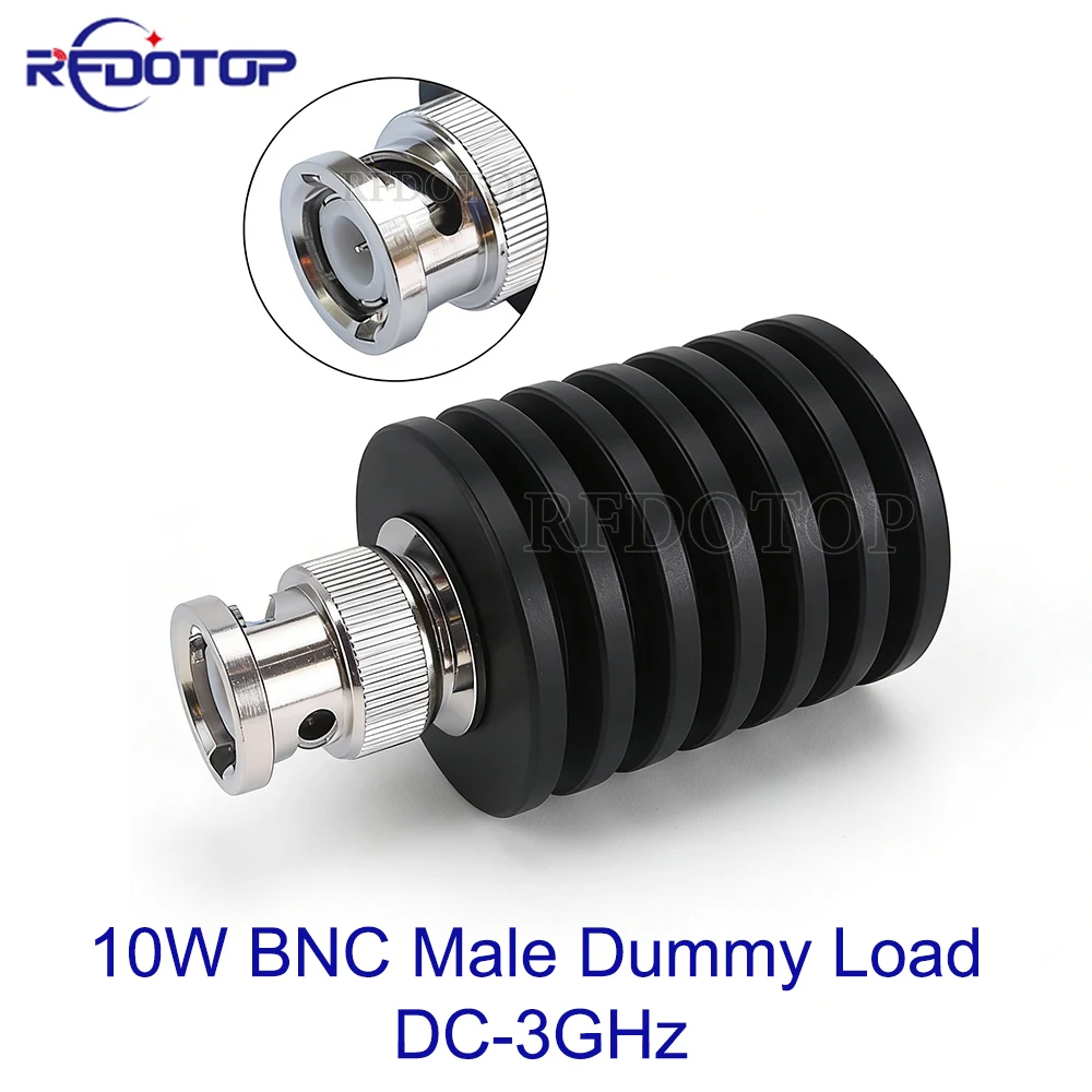 1Pcs 10W DC-3GHz BNC Male Plug RF Coaxial Termination Dummy Load 50Ohm Nickel Plated for RF Accessories