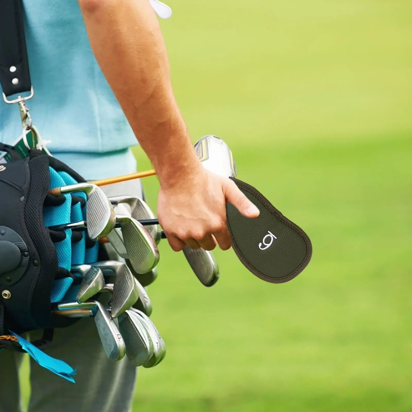 

12Pcs Fake Golf Iron Headcovers Waterproof Reusable Protective Covers Golf Club Sleeves Outdoor Reusable Putter Covers