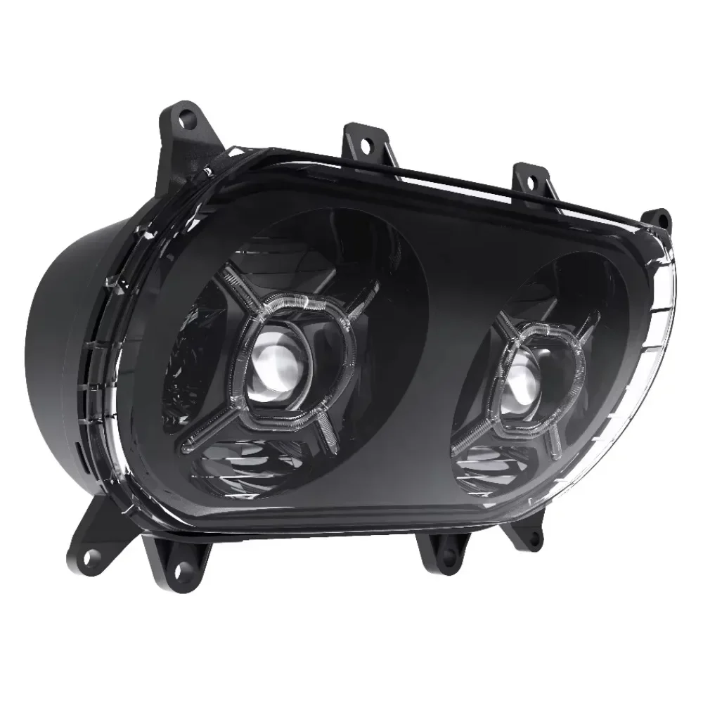 motorcycle acssories DRL headlight with X shape halo for harley Road Glide