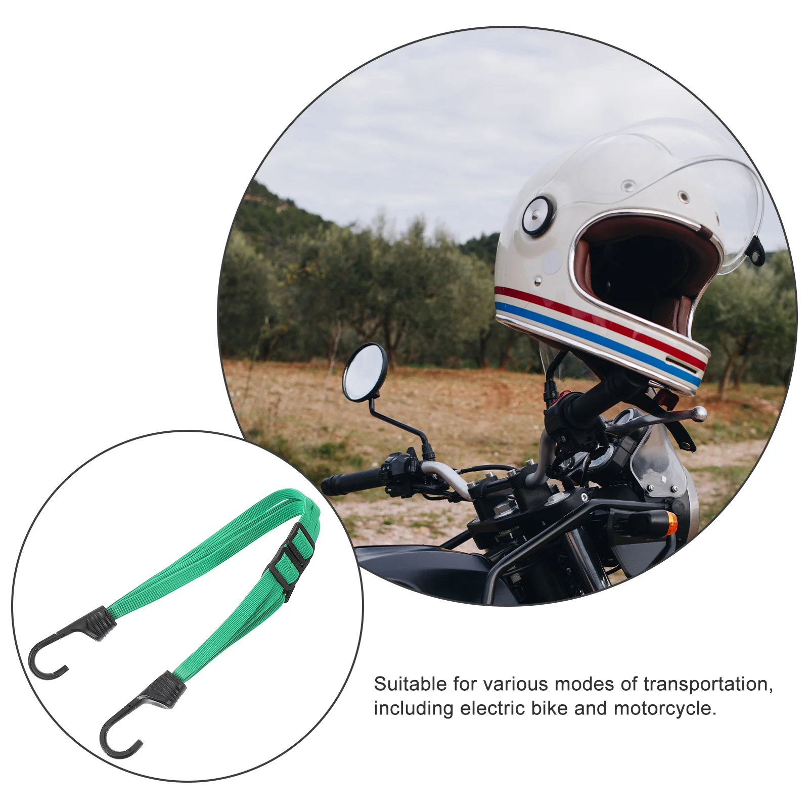 

Bike Elastic Rope Luggage Strap Durable Lightweight Adjustable Nylon Motorcycle Rope Cargo Tie Down Strap