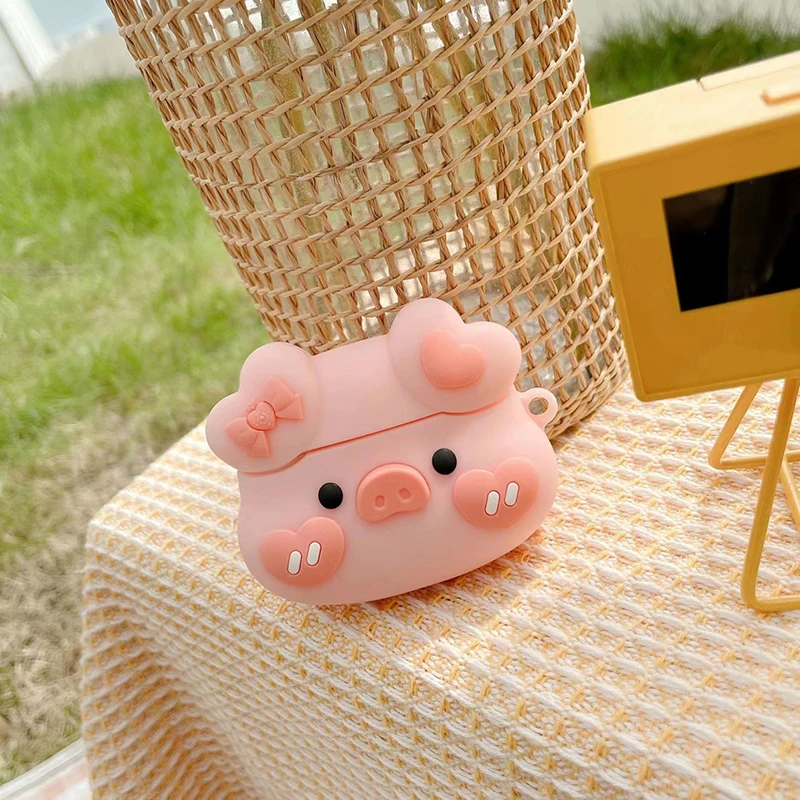 3D Cute Cartoon Pink Pig Case For Airpods 1 2 3 2021 Silicone Case For Airpods Pro 2 Coque Funds For Airpods Pro Charging Box