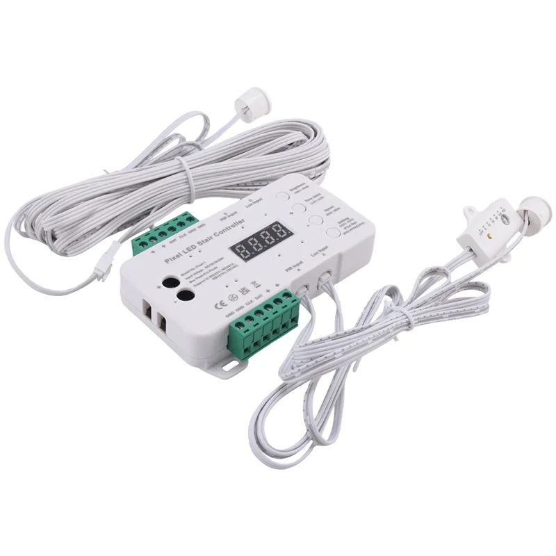 ABAH-Motion Sensor LED Stair Pixel Lights Controller RGB LED Controller With Daylight Sensor Stair Lighting Controller Durable