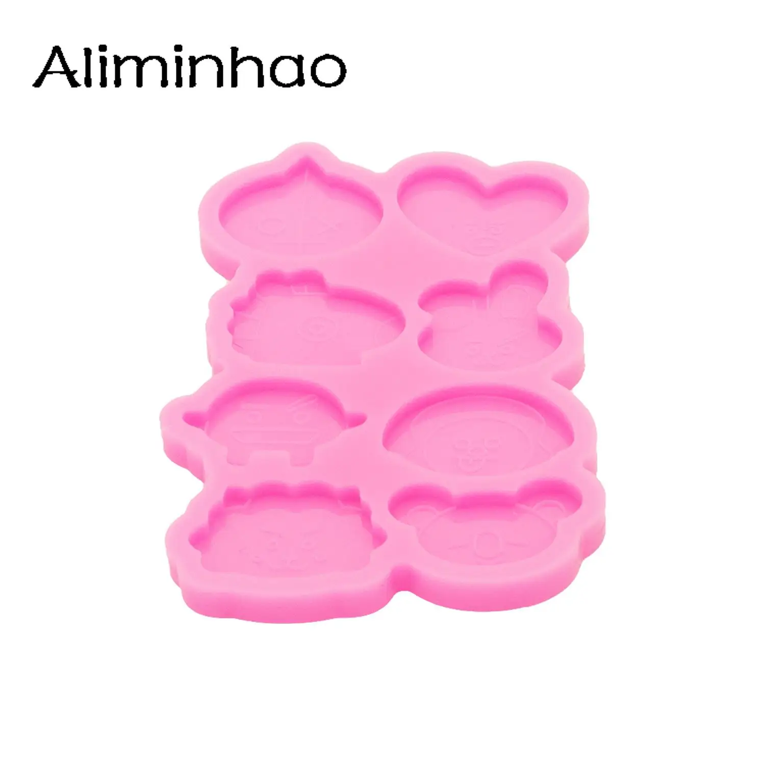 DY1172 Glossy Cartoon Rabbit Silicone Phone Grip mold Resin Crafts with Epoxy Mold, Bear Silicone Mold Polymer Clay Chocolate
