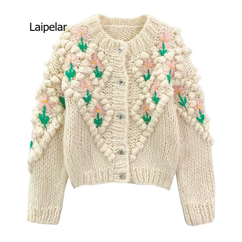 Women Sweater Autumn New Sweater Three-dimensional Flower Early Autumn Women's Top