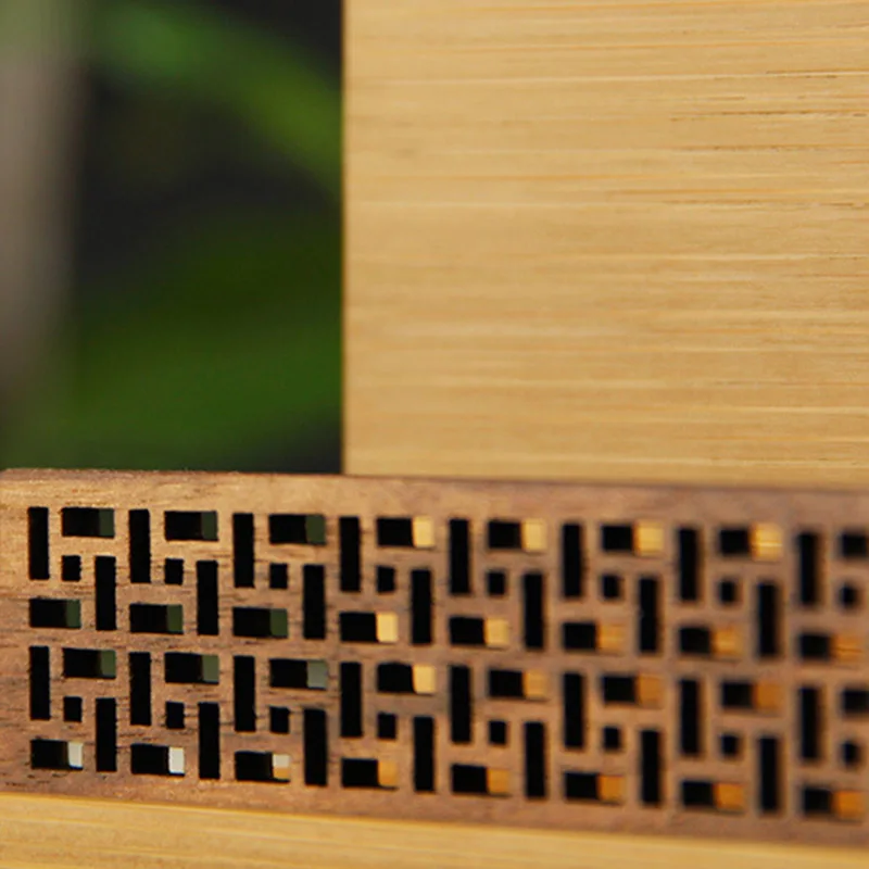 전문 나무 명함 디스플레이 홀더, 블랙 월넛 내추럴 대나무 카드 케이스