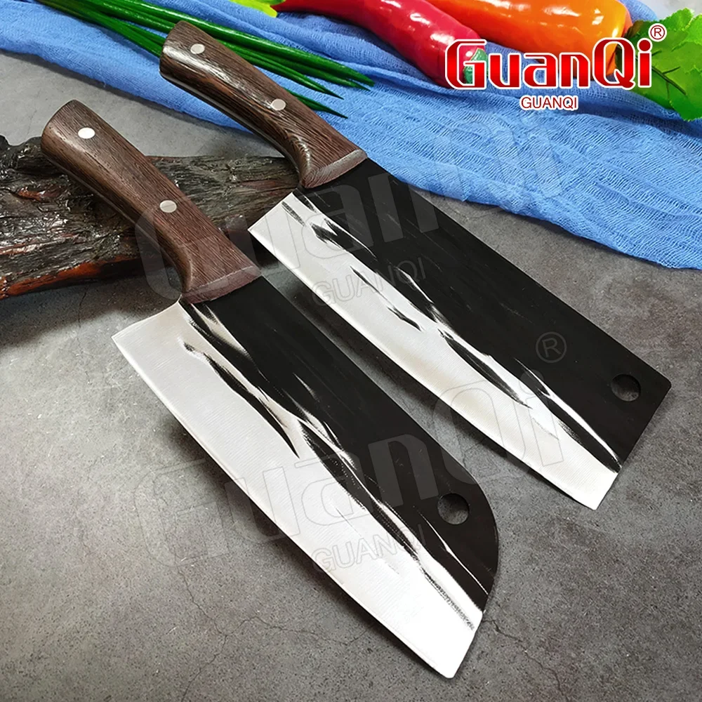 7 Inch 5CR15 Cleaver Knife Handmade Chopping Butcher Knife High Carbon Steel Kitchen Chef Knife Sets Forged Blade Cooking Knives