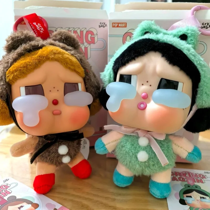 Original Crybaby Crying Again Series Blind Box Figures Face Doll Toy Animal Pendant Doll Keychain Birthday Mystery Box Gifts