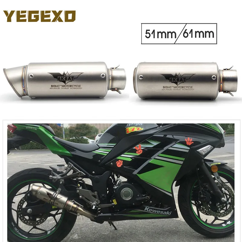 Motorcycle Exhaust Escape 51MM 61MM Stainless Steel For kawasaki vulcan s 650 zr7 z650 z1000sx vn 800 zx10r 2005 z250sl