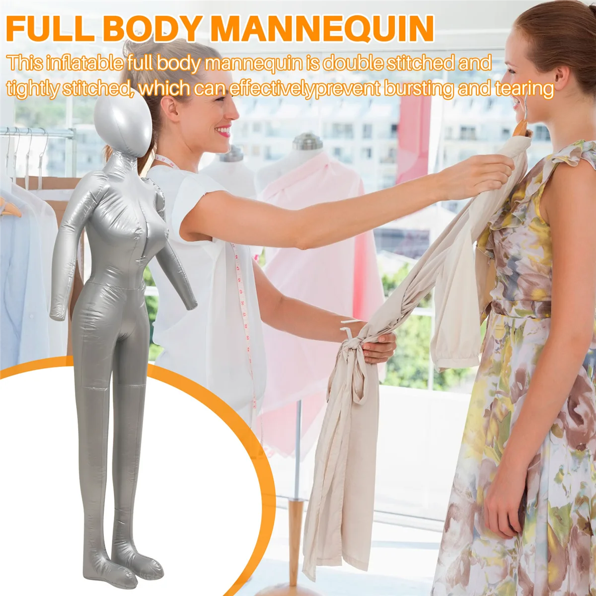 Mannequin féminin gonflable complet avec bras, accessoires de vitrine pour dames