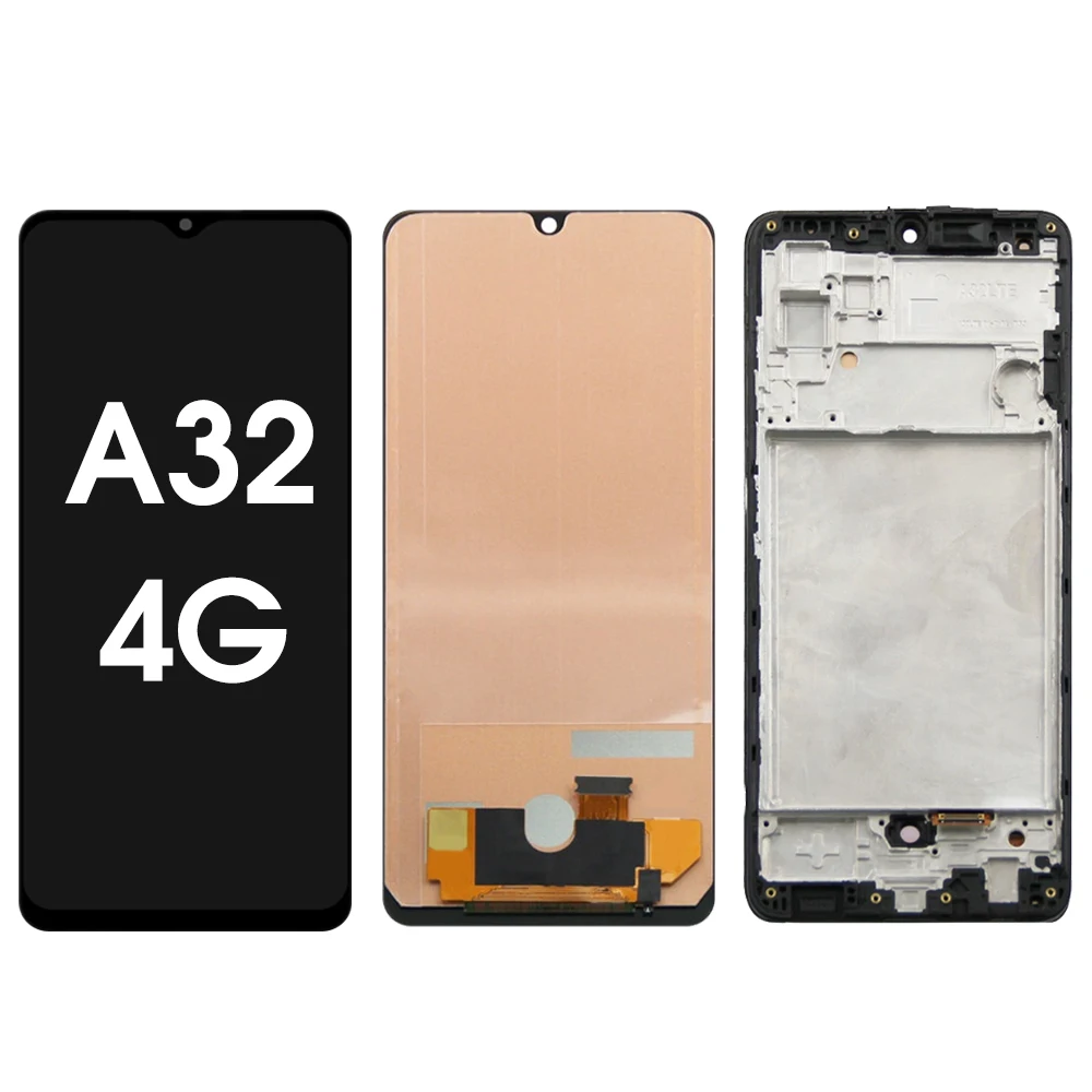 A32 4G Super AMOLED Screen Assembly for Samsung Galaxy A32 A325F A325F/DS LCD Dispaly with Touch Screen Digitizer Replacement