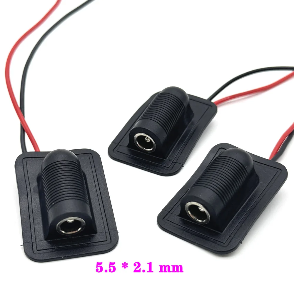 

5521MM With Cable Wired DC power Female 5.5 * 2.1 mm DC Socket High Current All Female Power Plug 5521 Connector