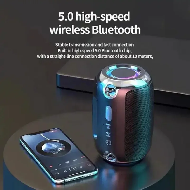 Portable High-power Bluetooth Speaker Outdoor Subwoofer Voice Prompts Desktop Sound Solution for Party Audio Player Hot Sale New