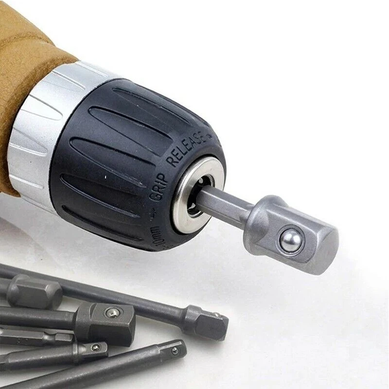 3-teiliger Sechskant-Adapter-Satz für 1/4", 3/8", 1/2" Steckschlüssel, 50mm, Chrom-Vanadium-Stahl, Schlagbohrer-Steckschlüssel-Verlängerungsbit-Sets – Detail 5