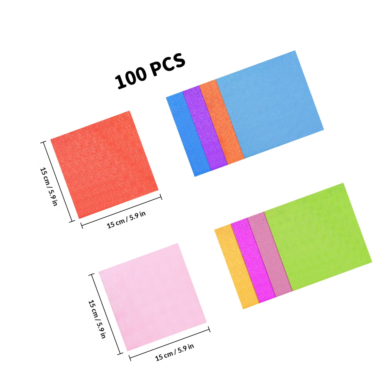 오리가미 DIY 공예용 화려한 무지개빛 반짝이 종이, 크레인과 별 패턴이 있는 반짝이는 카드지 스트립, 수제 예술