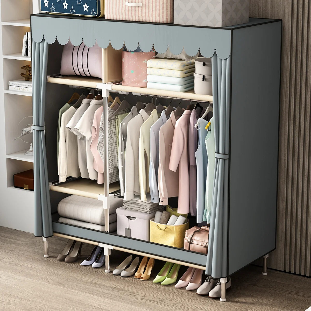 Wardrobes Home Bedroom Simple Wardrobe Installation-free Cloth Wardrobe Rental House Small Apartment Storage Cabinets