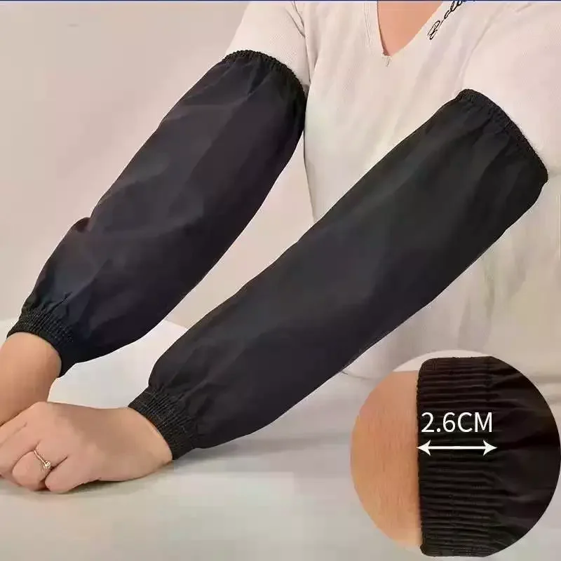 Heavy-Duty Black Faux Leather Arm Sleeves - Waterproof & Oil-Resistant For Kitchen, Occupational Work & Industrial Use - view 4