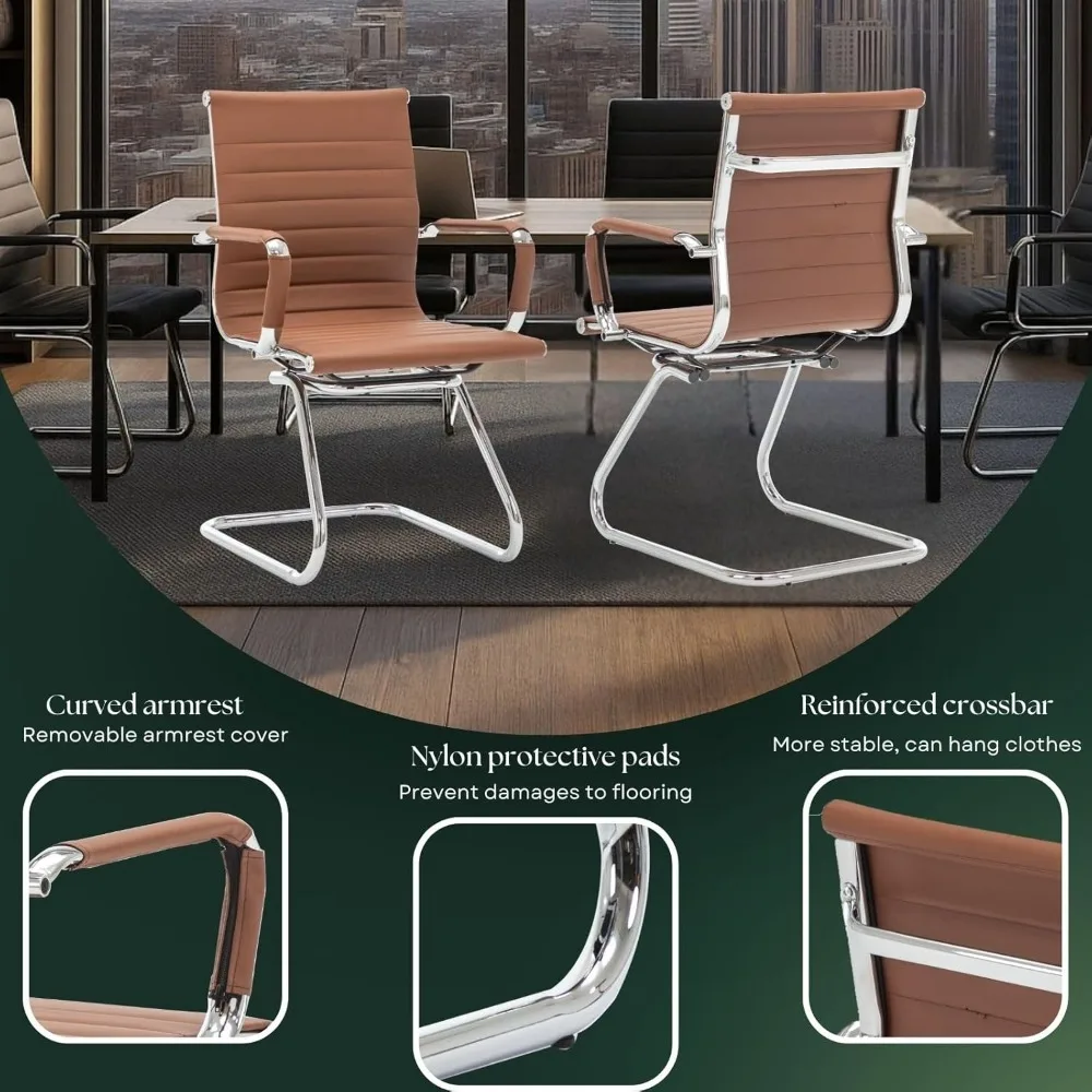 كرسي ضيوف للاستقبال في المكتب مع مجموعة أذرع مكونة من كراسي غرفة الانتظار الثابتة المصنوعة من جلد البولي يوريثان وكرسي غرفة الاستقبال #4