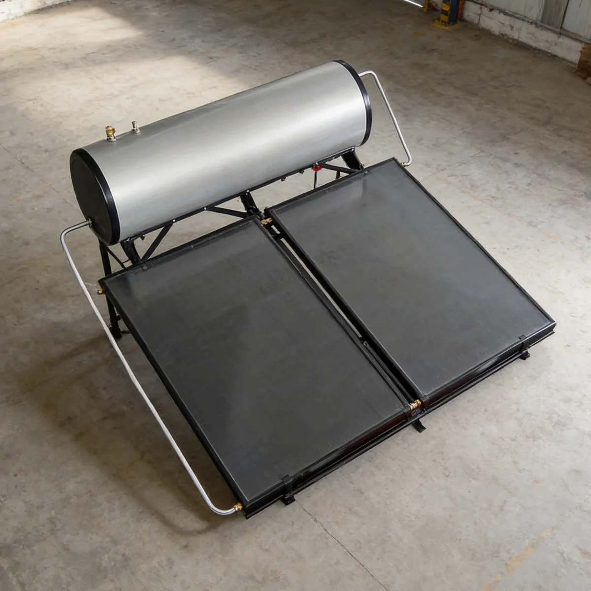 

Солнечный водонагреватель Demax 300 литров, плоский, напорный, со встроенным эмалированным баком, компактный.