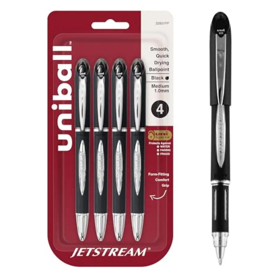 

uniball Jetstream Ballpoint Pens, Medium Point 1.0mm,, 4 Pack