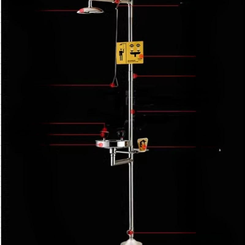 

Laboratory all stainless steel combined, floor-to-ceiling emergency shower eyewash