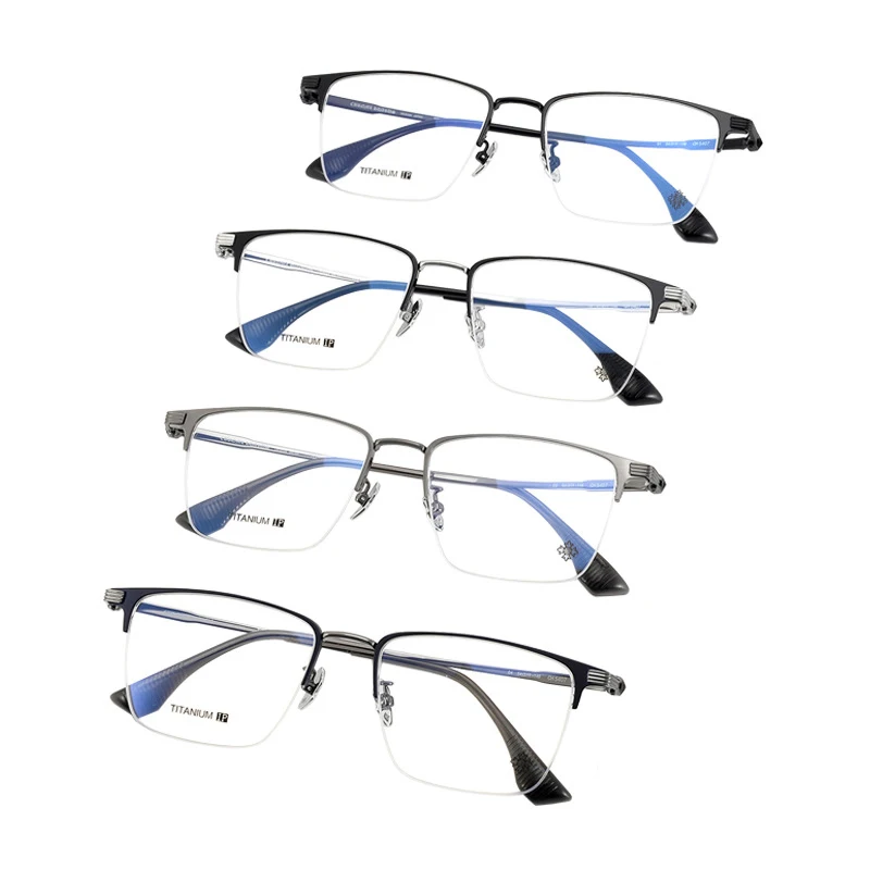 

2024 New CH5407 Pure Titanium Eyeglass Frame Men And Women High Quality Rimless Ultralight Fashion Designer Configurable Lens