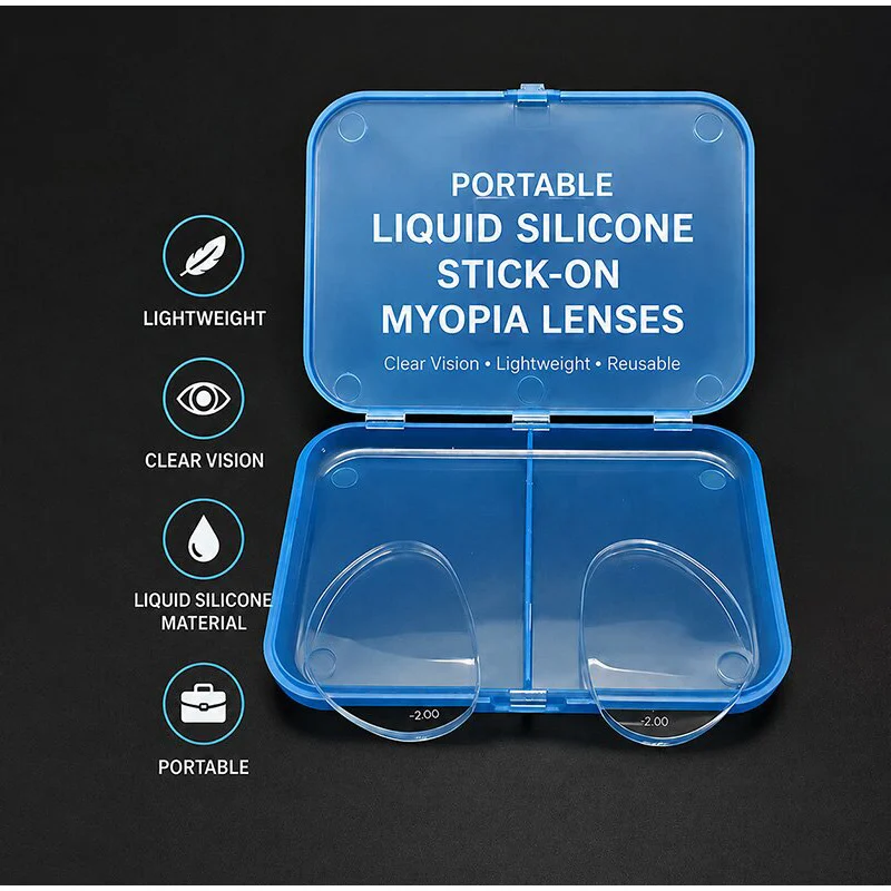 Silicone Stick-on Myopic Lenses Portable Adhesive Nearsighted Patch For Swimming Sunglasses Sports Protective Eyewear Glasses