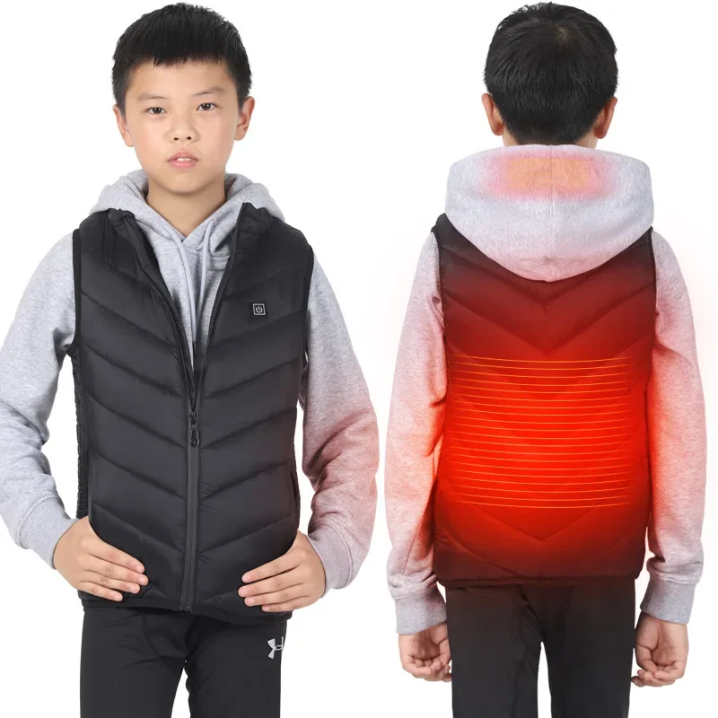 

Children's zone 2 fever vest USB heating cotton coat heating vest teenagers USB Electric Washable Thermal Clothing for Cycling