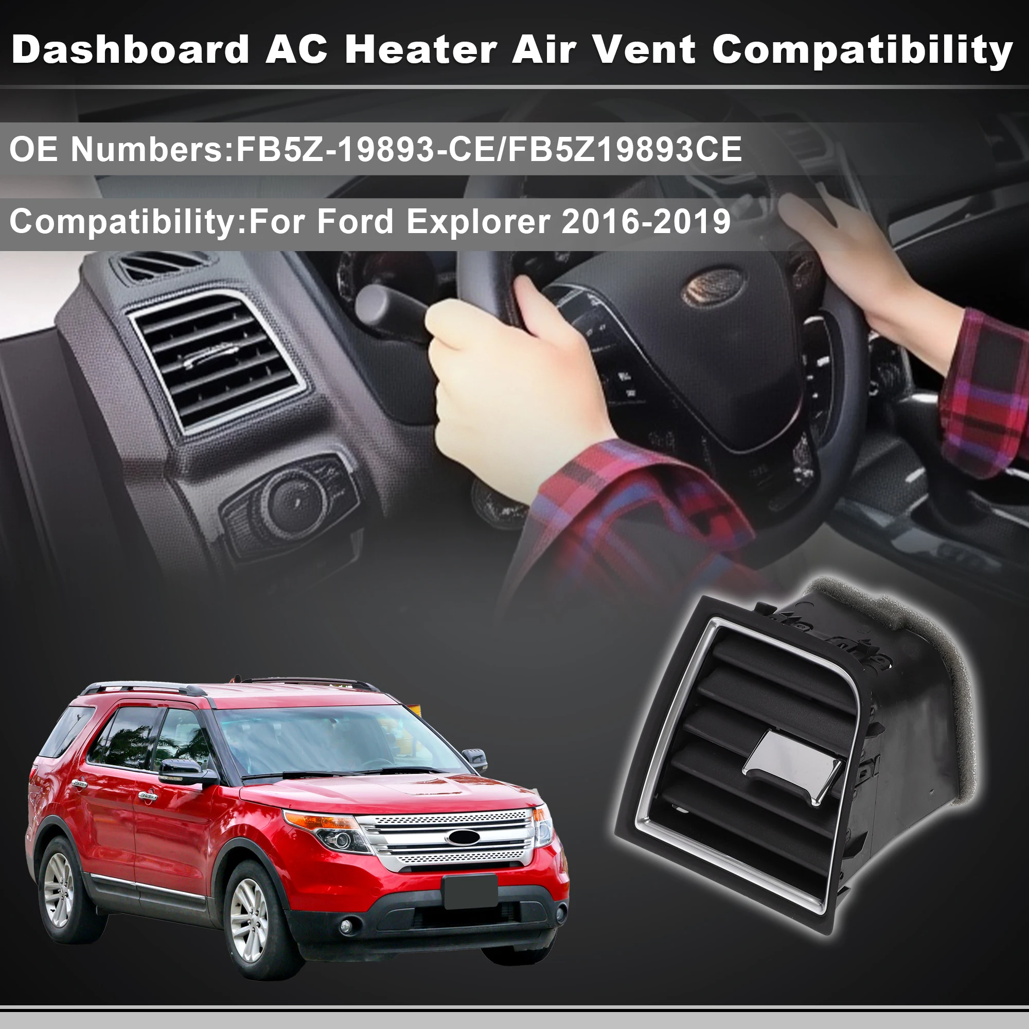 

Панель центрального воздуховода кондиционера UXCELL (передняя левая) для Ford Explorer, арт. FB5Z-19893-CE