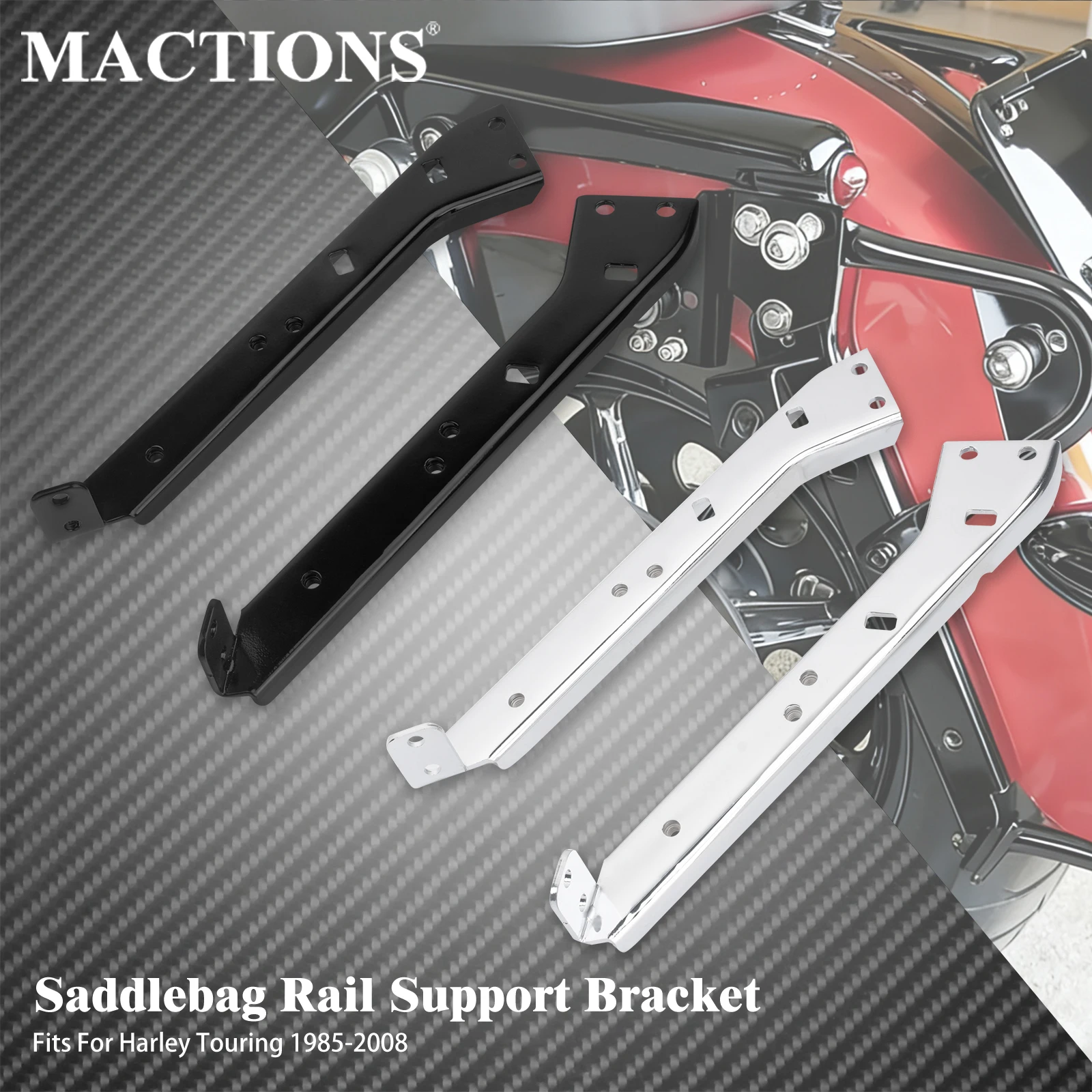 

Motorcycle Saddlebag Rail Support Bracket Chrome Black For Harley Touring FLT FLH 1985-2008 Electra Street Glide Road King