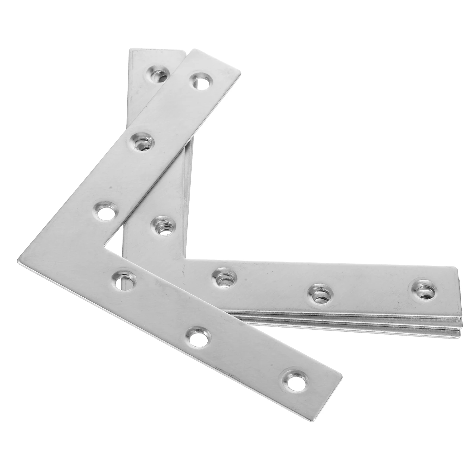 

4pcs 120x120mm L-shaped Corner Braces Stainless Steel Flat Brackets for Wood Heavy Duty Metal Hardware Silver