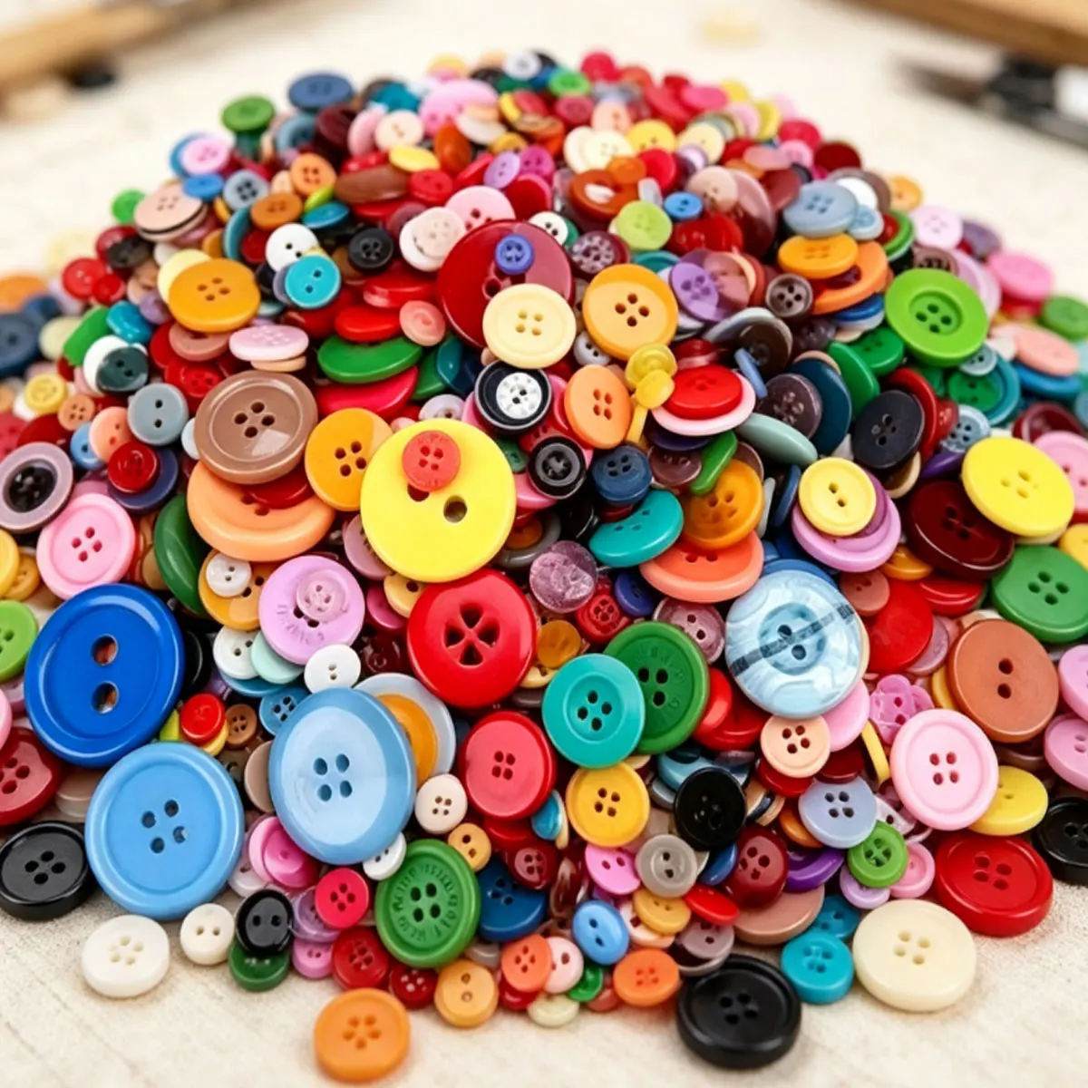 205Pcs 0.7-2.5cm Mixed Size Colorful Plastic Buttons – Bulk Value Pack for DIY Sewing, Knitting, Clothing Repair & Creative ZSY