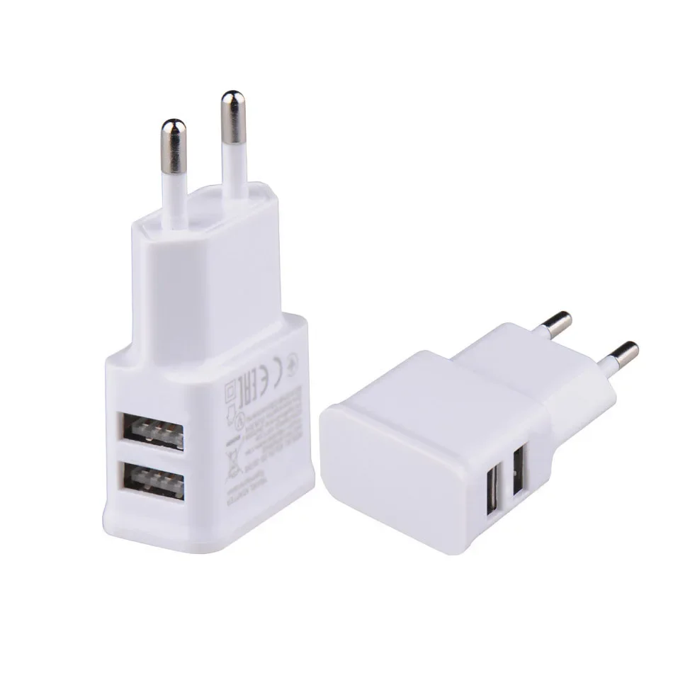 شاحن 1A محمول مزدوج USB محول الطاقة شاحن الهاتف المحمول مقبس كهربائي محول مطابقة ذكي للسفر