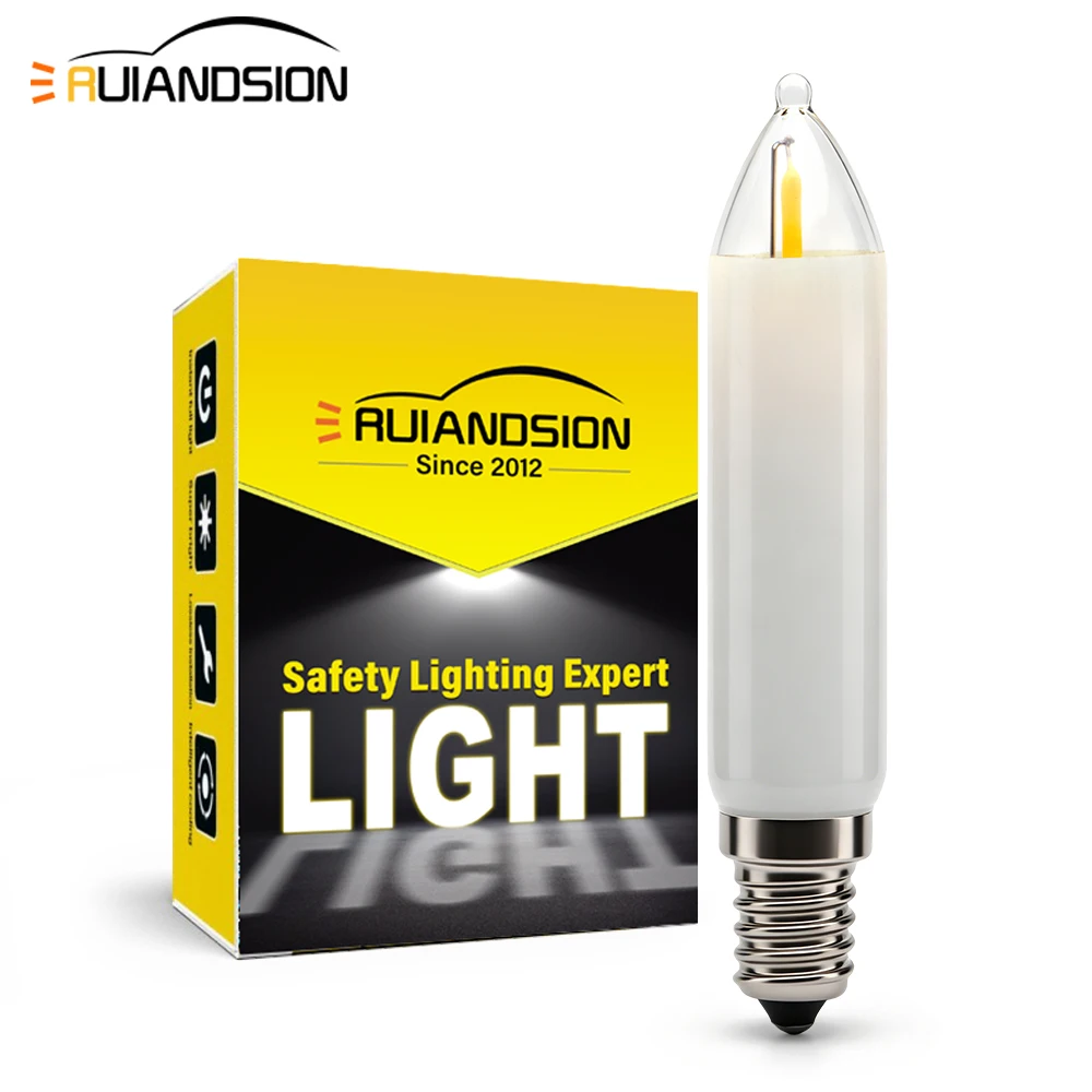 Ruiandsion 4Pcs E14 LED CT20 Candle LED Bulb 0.8W AC8-55V 2300K Warm White 360 Degree Beam Angle E14 Base LED Foot Light Lamp