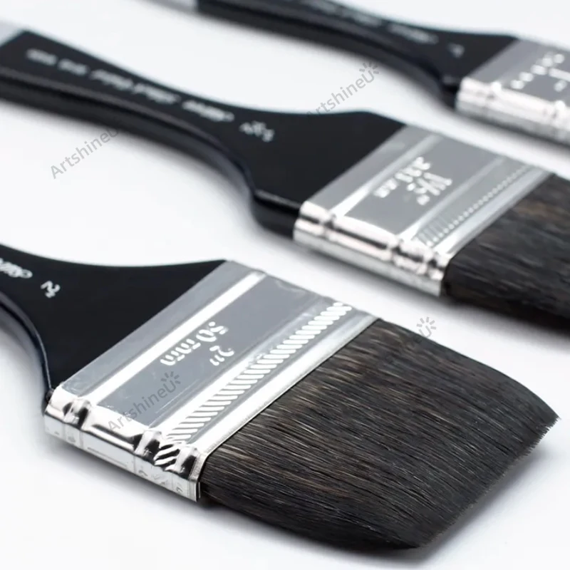 Black Velvet Squirrel Fur Watercolor Flat Top Brush Scrubbing  Row Brush 3014S Water Color Acrylic Tools For Artist Painter