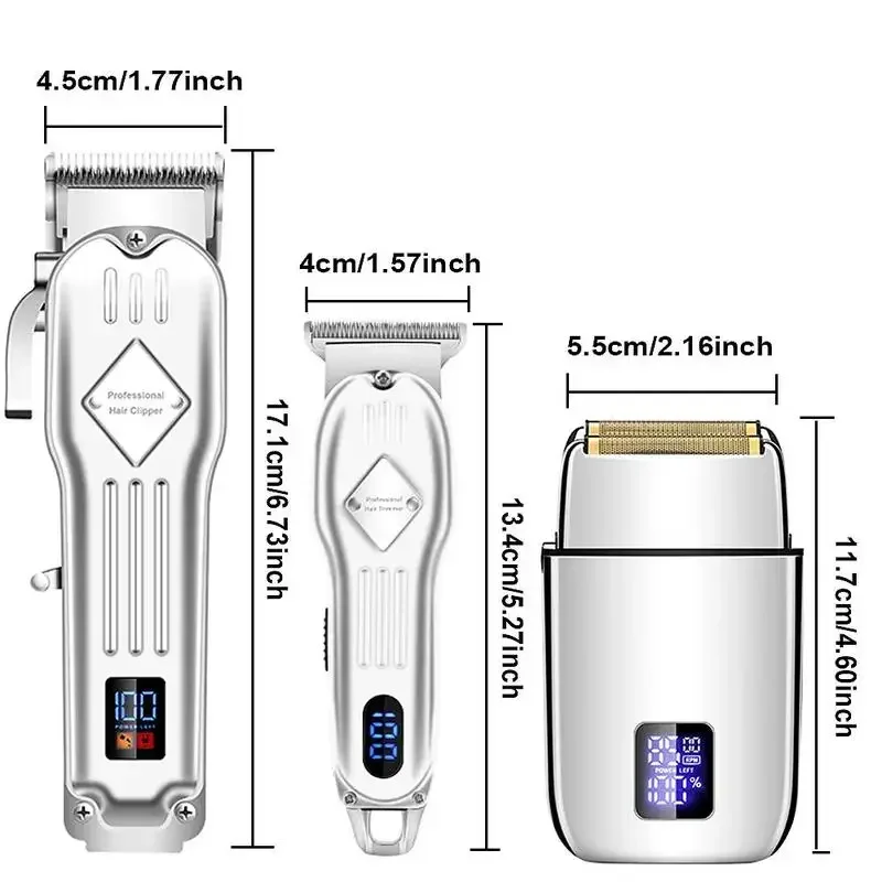 Professional Hair Clippers for Men, 3 in 1 Hair Trimmer Beard Trimmer Electric Shavers for Men, Cordless Trimmers Kit