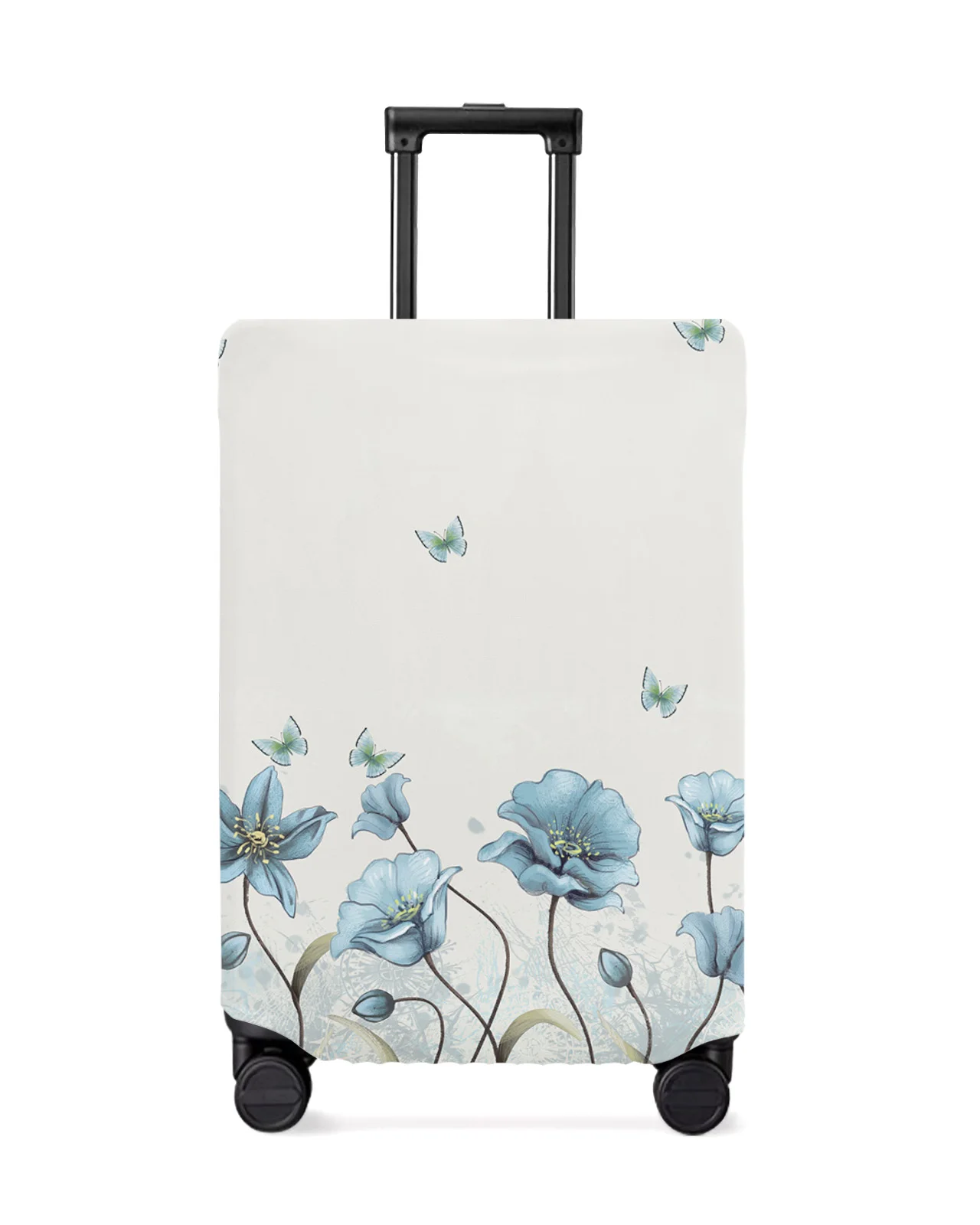 

Blue Flower Butterfly Luggage Cover Stretch Suitcase Protector Baggage Dust Case Cover for 18-32 Inch Travel Suitcase Case