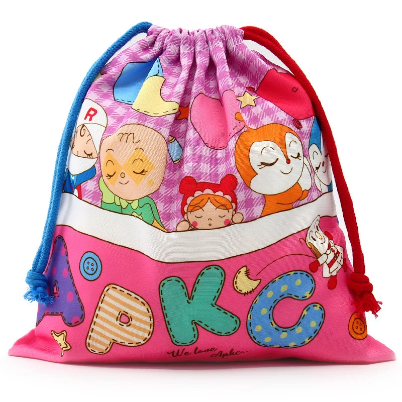 Anpanman-Bolsa de almacenamiento con cordón para puzle, bolsa colgante de viaje para compras, ropa, bolsas de embalaje, organizador de juguetes de