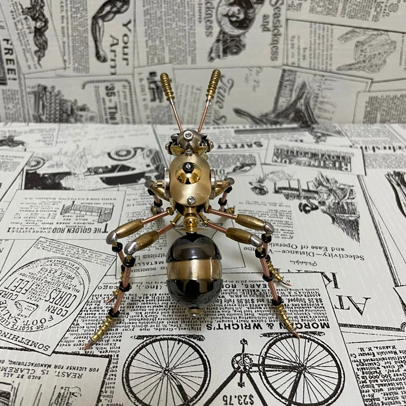 Steampunk Mechanical Ant Insects Ornaments All Metal Insect Assembled toy Handmade Crafts Decoration- Finished Product