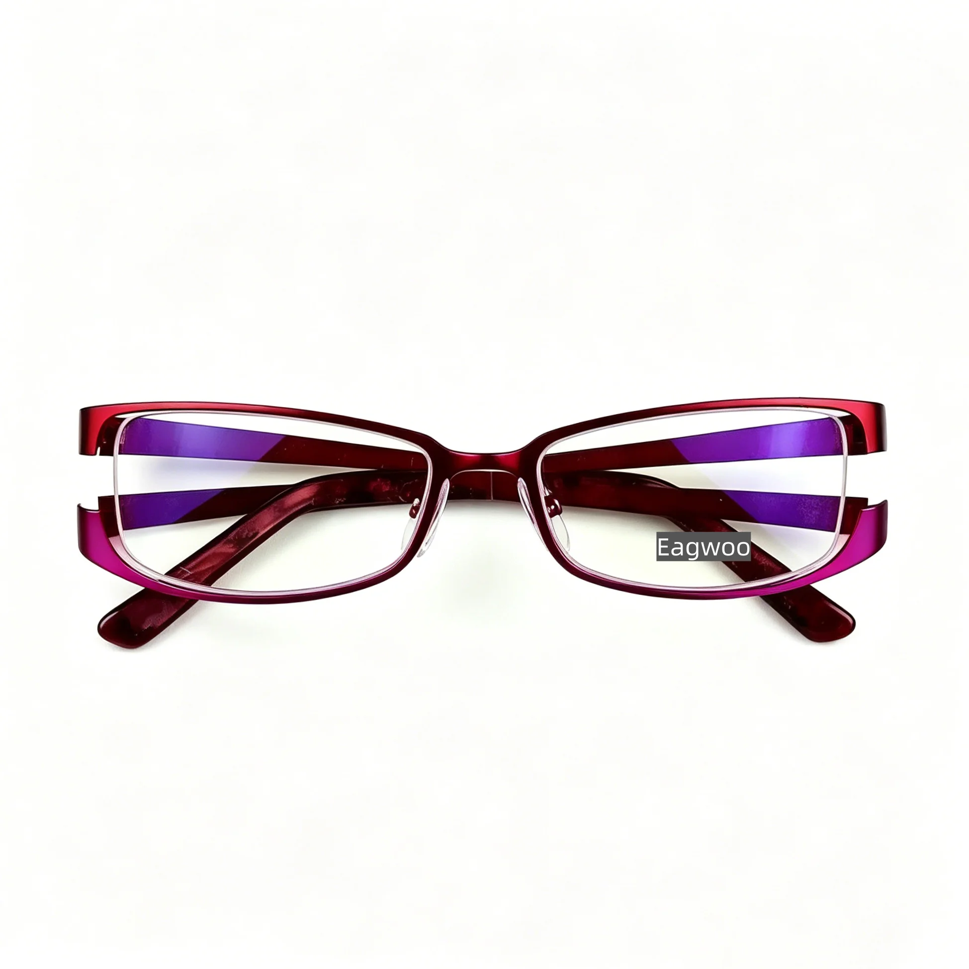 EAGWOO Women's Full Rim Optical Frame Prescription Eyeglasses Wide 53mm Designer Eye Glasses Blue Yellow Purple