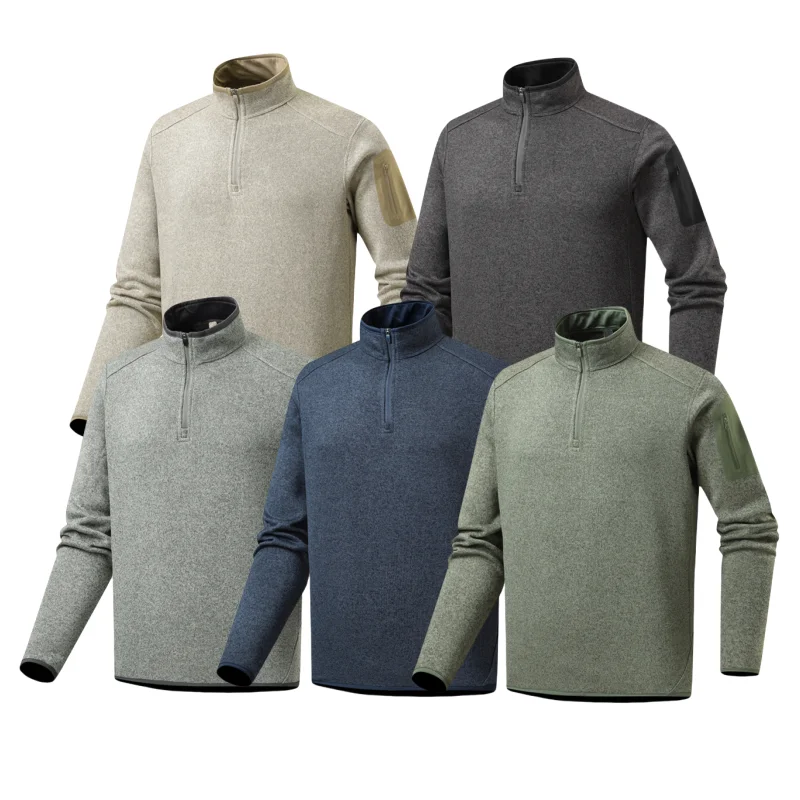 

Trade King Men's Knitted Fce Jaet f Zipper Elastic Autumn Winter Faion Outerwear Stand Fit Long Sve Daily Wear