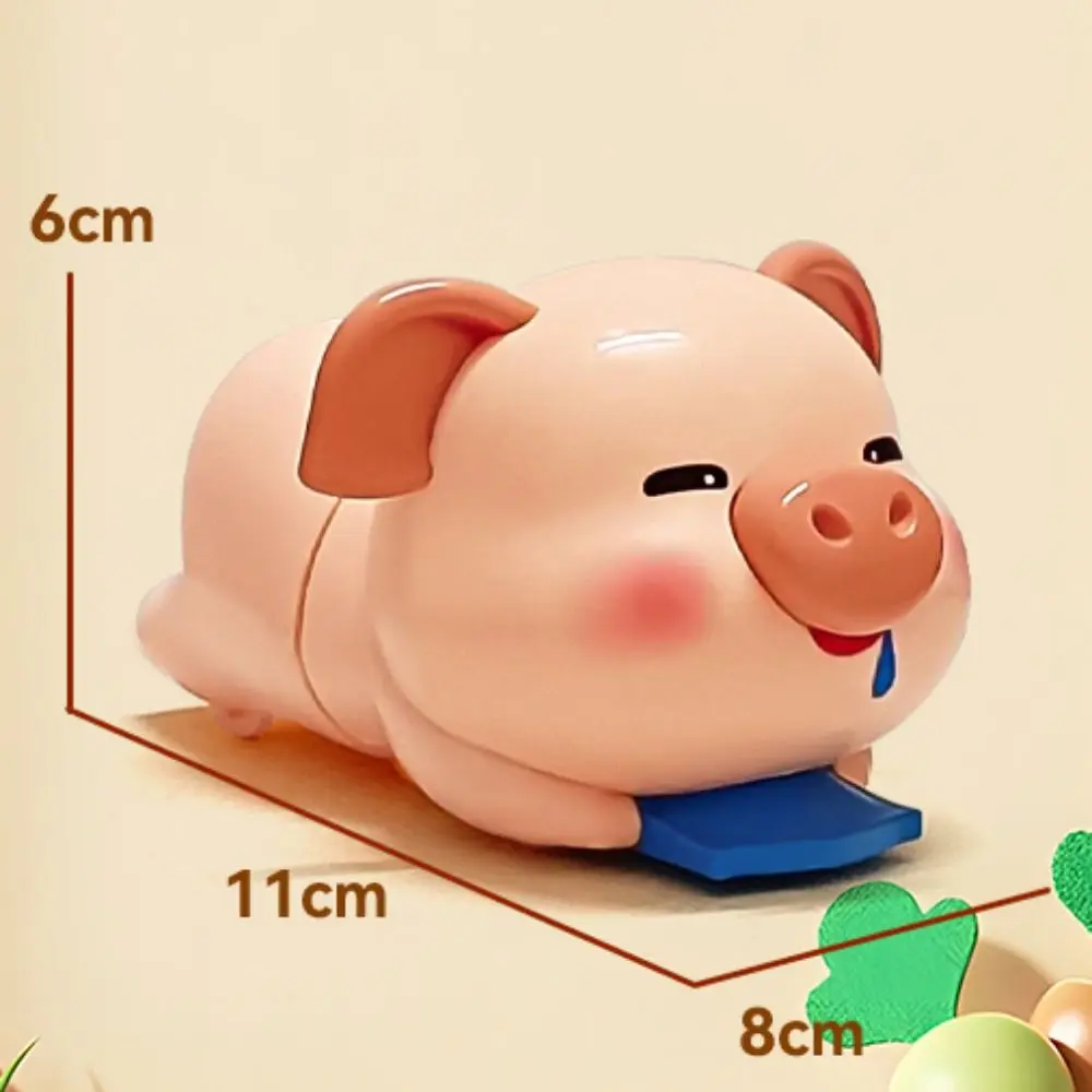 Interactive Cartoon Pig Clockwork Toys Collection Statue Animal Dog Wind-up Toy Q-style Funny Clockwork Model Baby/Toddlers