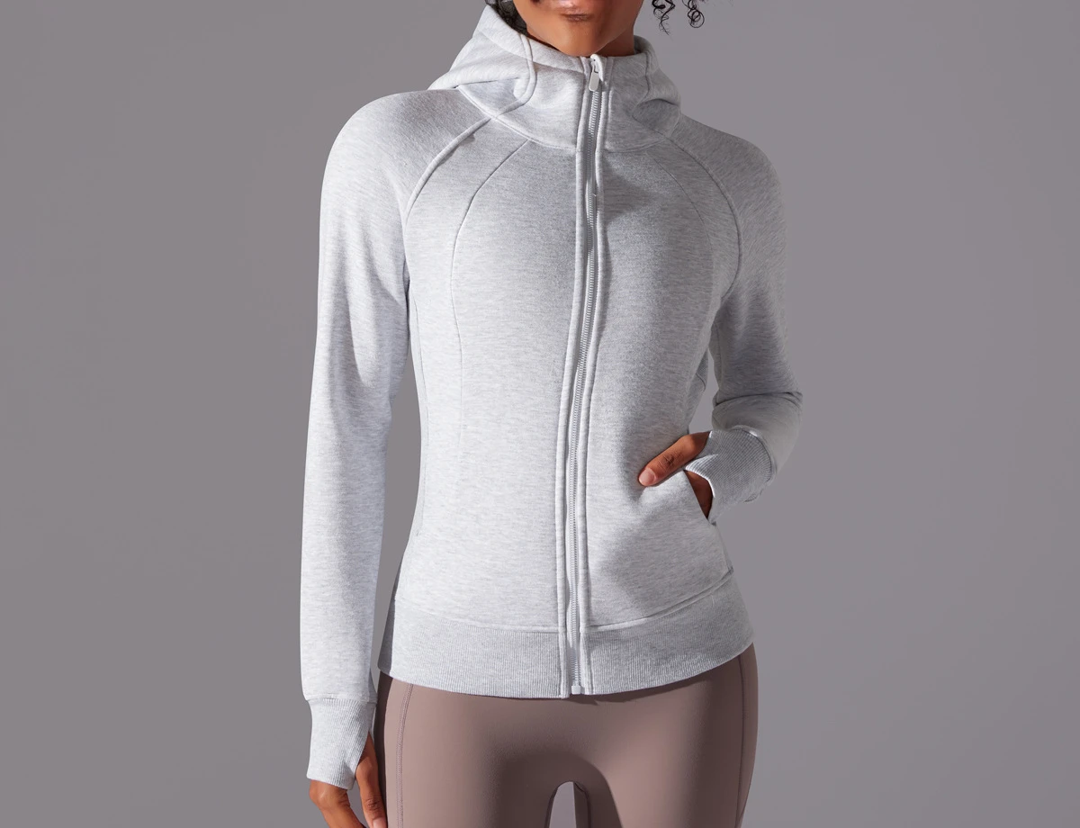 coat Yoga Clothes Women Define Jacket Wear Long Sleeve Full Zipper Sports Gym Workout Clothing Slim Fit Dupes Athletic