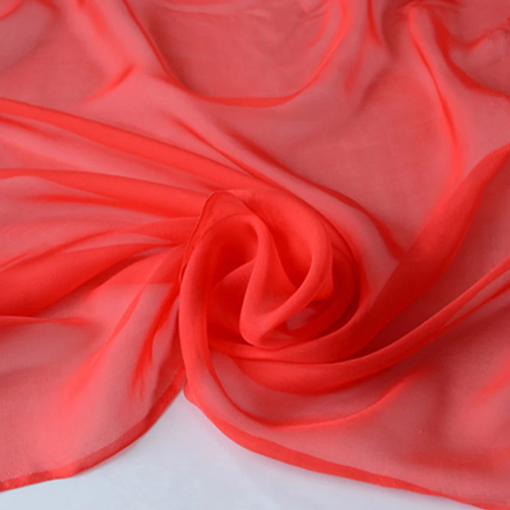 Soft 100% Mulberry Silk Chiffon Fabric, Width 138cm，Thickness 6m/m, DIY Sewing Clothes or Decoration Cut By The Meter