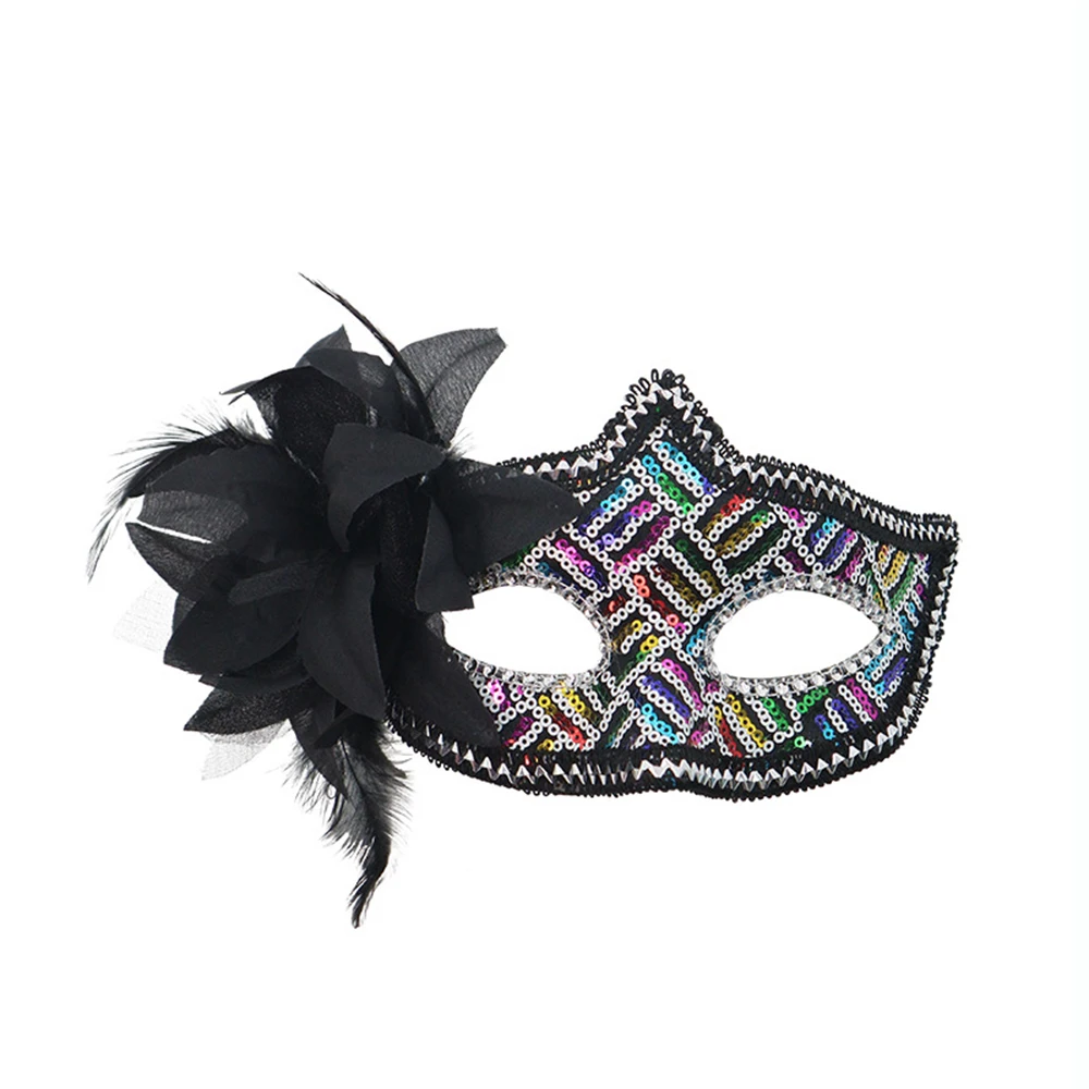 Decorative Mask Prop Retro Half-Face Mask Venetian Party Mask Colorful For Party Halloween Masquerade Ball