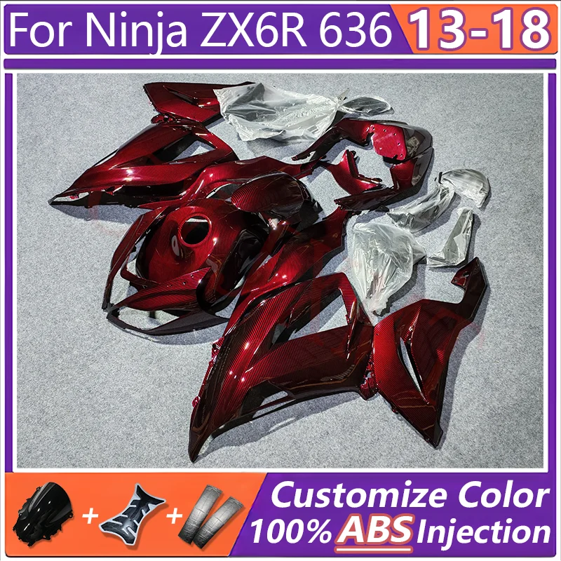 

Обтекатели мотоцикла для Ninja ZX6R ZX-6R 636 2013-2015 2016 2017 2018, комплект обтекателей из углеродного волокна ZX6R636 13-18, аксессуар для кузова