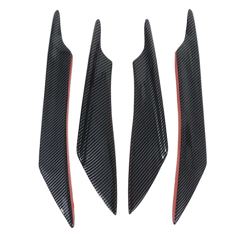 4Pcs Front Bumper Side Canards Splitter Fins Universal Black Front Bumper Spoilers Auto DIY Accessories