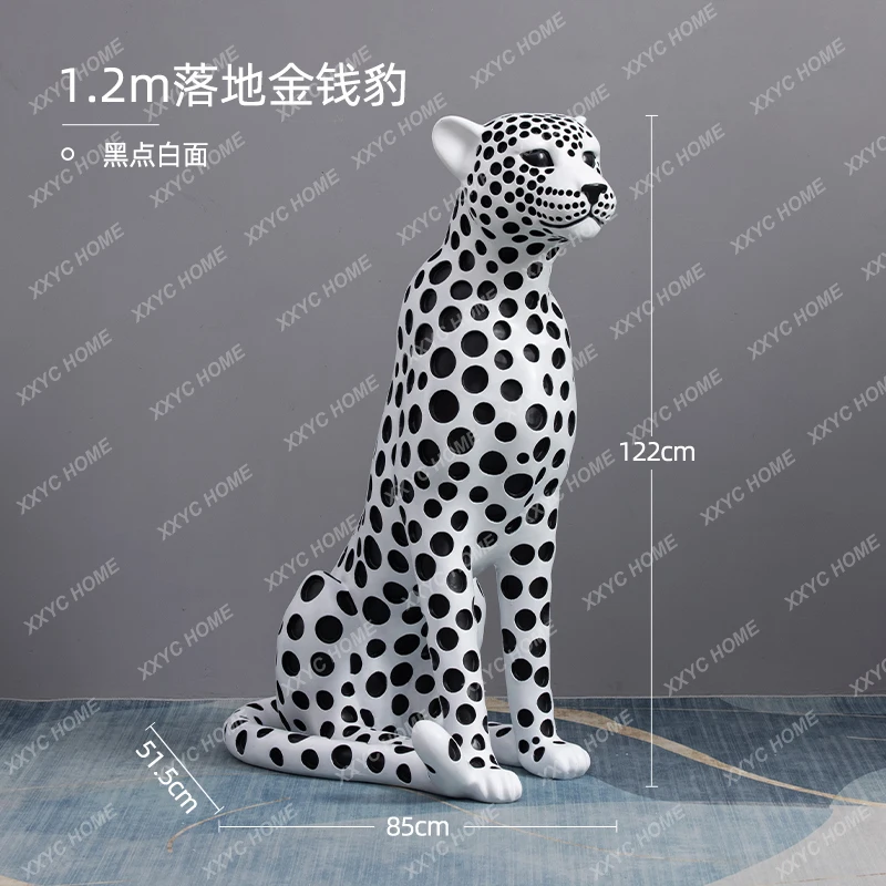 A  Lucky Leopard Large Floor Ornament High-end Light Luxury Opening Gift Living Room Home Decoration