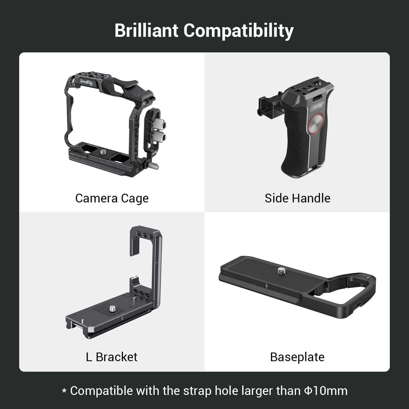 SmallRig Camera Cage Wrist Strap Hand Strap with Quick Adjustable and Detachable Design Secure Grip for Camera Cage Handle -3848